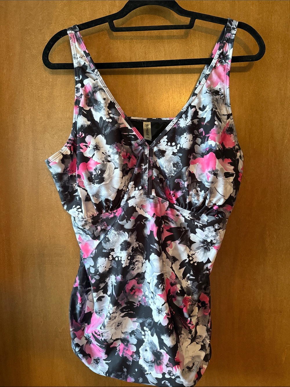 Younique Black, White & Pink Floral V-Neck Camisole